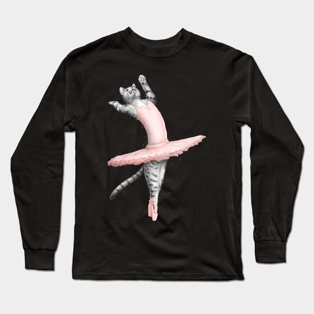 Ballerina Cat Long Sleeve T-Shirt by NikKor